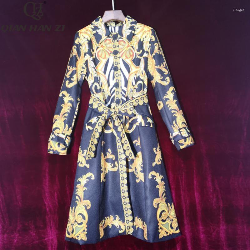 Women' Trench Coats Qian Han Zi 2022 Winter Fashion Runway Jacket Women' Long Sleeve Pattern Print Vintage Belt Slim Mid-length Coat, Multi
Women' Trench Coats Qian Han Zi 2022 Winter Fashion Runway Jacket Women' Long Sleeve Pattern Print Vintage Belt Slim Mid-length Coat, Multi