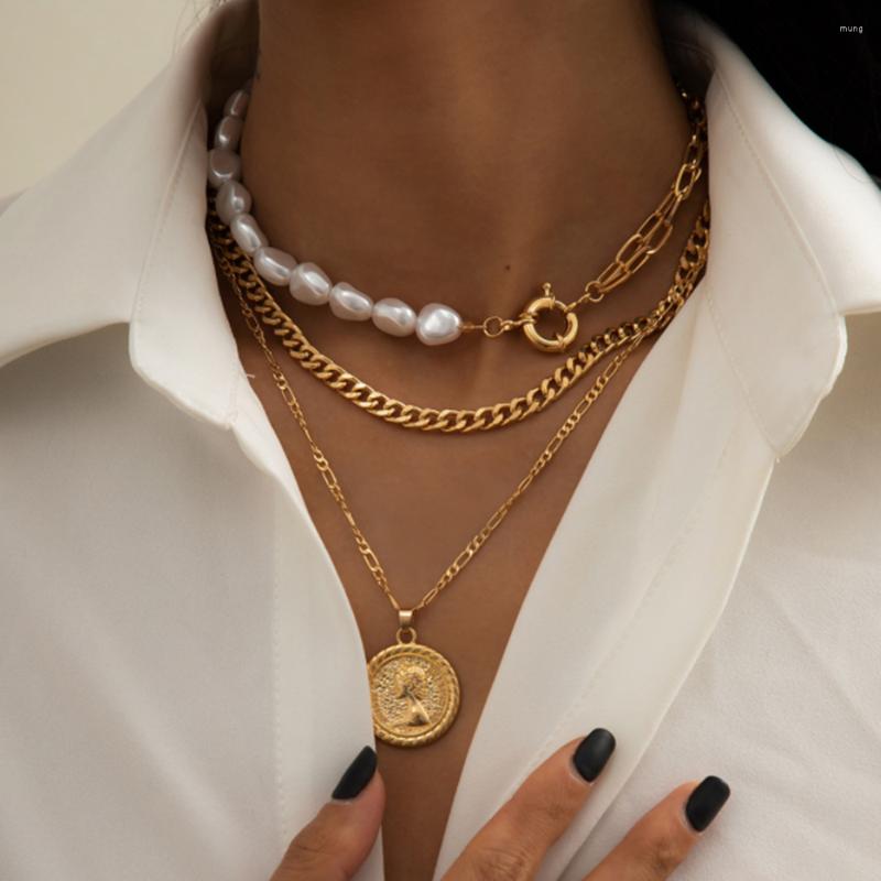 Choker DIEZI Vintage Imitation Pearl Chain Necklace Punk Multilayer Carved Coin Pendant Necklaces Women Collar 2022 Jewelry
Choker DIEZI Vintage Imitation Pearl Chain Necklace Punk Multilayer Carved Coin Pendant Necklaces Women Collar 2022 Jewelry
