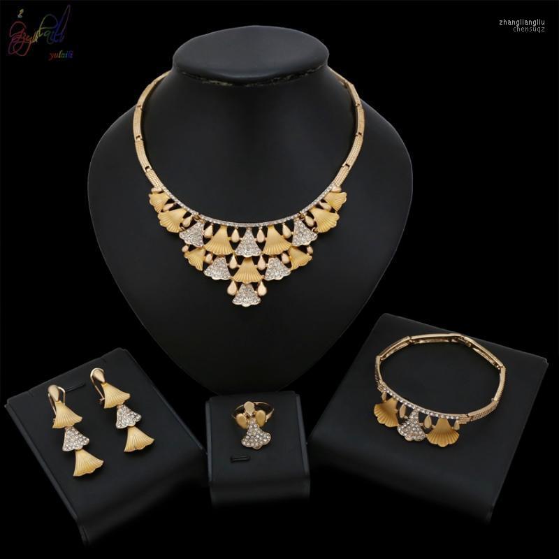 Necklace Earrings Set & Yulaili Fashion African Wedding Leaf Shape Bracelet Stud Earring Ring Bridal Bridesmaid Accessories, Picture shown
Necklace Earrings Set & Yulaili Fashion African Wedding Leaf Shape Bracelet Stud Earring Ring Bridal Bridesmaid Accessories, Picture shown