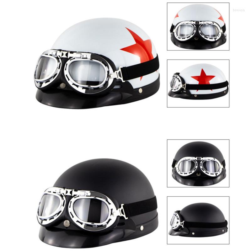 Motorcycle Helmets Helmet Open Face Moto With Visor UV Goggles Retro Vintage Style Outdoor Sport Man And Woman Motocross, Bright black
Motorcycle Helmets Helmet Open Face Moto With Visor UV Goggles Retro Vintage Style Outdoor Sport Man And Woman Motocross, Bright black