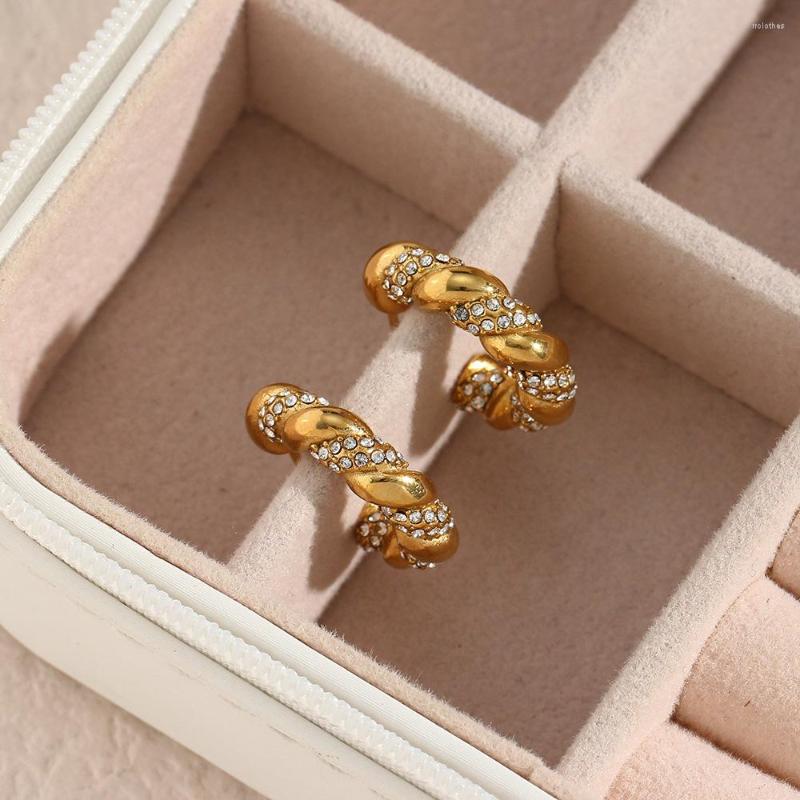 Hoop Earrings Luxury Zircon Shape Thick Twist For Women Stainless Steel Jewelry Tarnish Free
Hoop Earrings Luxury Zircon Shape Thick Twist For Women Stainless Steel Jewelry Tarnish Free