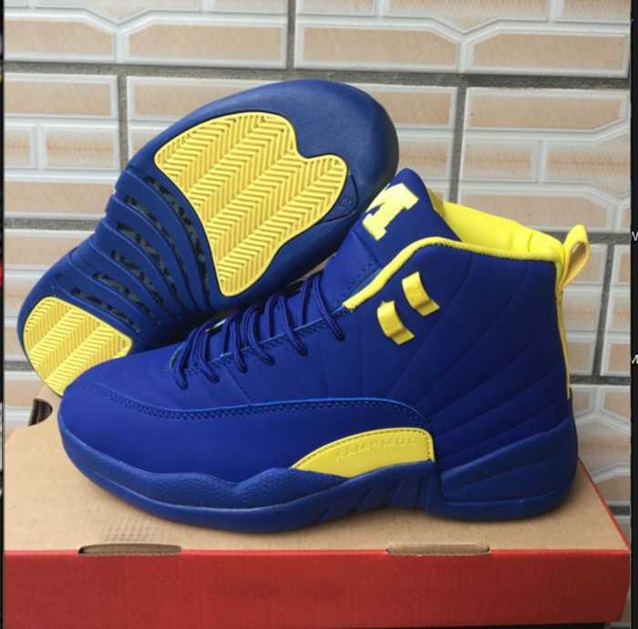 Shoes High Psny 12 Pe Men 12s Michigan Navy Blue Yellow Maize Online Mens