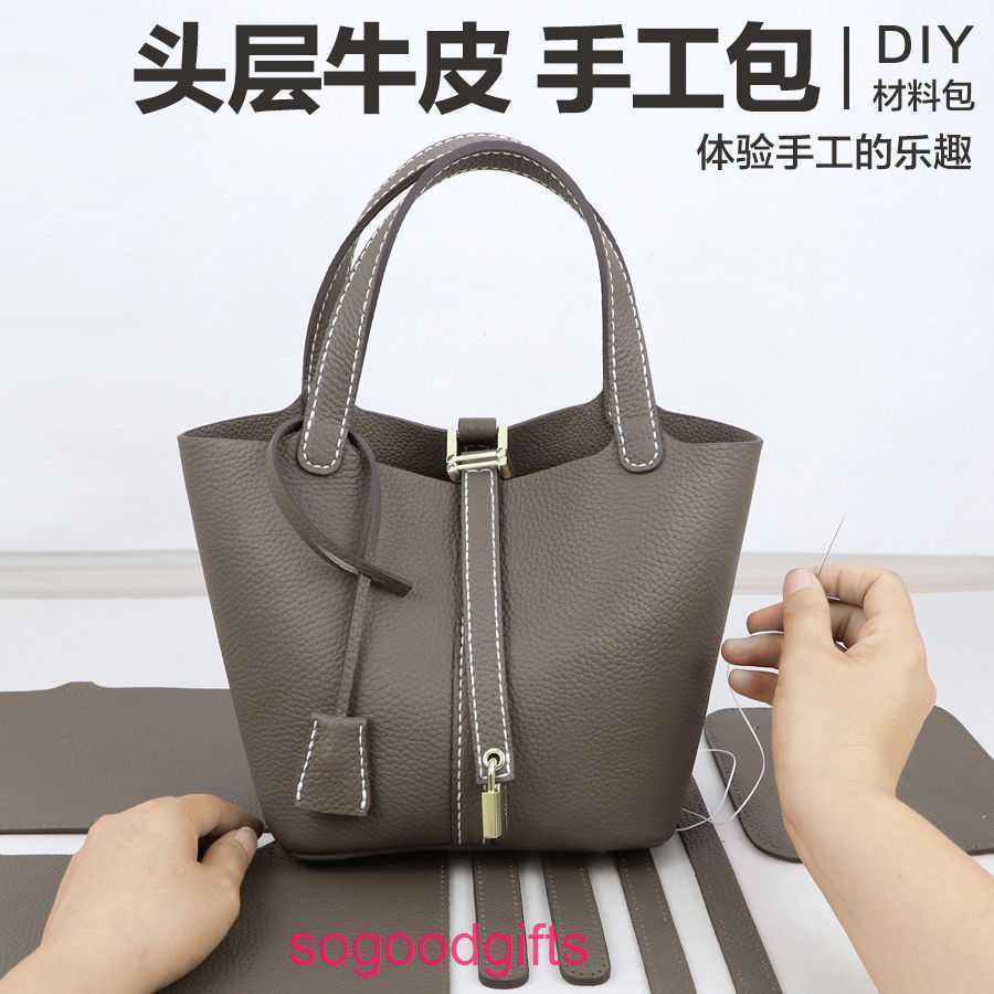 Designer Herme bags Women's Picotin lock Handbags Tote Bag Handmade leather bag diy material transformation entry-level vegetable basket han, Vegetable basket small haze blue match
Designer Herme bags Women's Picotin lock Handbags Tote Bag Handmade leather bag diy material transformation entry-level vegetable basket han, Vegetable basket small haze blue match