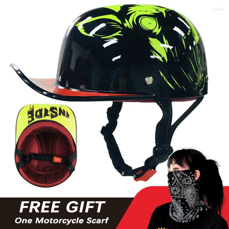 Motorcycle Helmets BULLBIKER Open Face Half Helmet Vintage Retro Men Women Baseball Cap For Riding Crash Scooter Cruiser Chopper, Punk rock
Motorcycle Helmets BULLBIKER Open Face Half Helmet Vintage Retro Men Women Baseball Cap For Riding Crash Scooter Cruiser Chopper, Punk rock