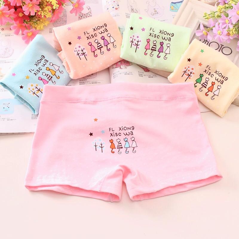 Panties 3-12 Years Old Girls' Cotton Cartoon Boxer Briefs Solid Color Light Comfortable Breathable Safety Underwear 4/5/6PCS, 4 pcs a lot
Panties 3-12 Years Old Girls' Cotton Cartoon Boxer Briefs Solid Color Light Comfortable Breathable Safety Underwear 4/5/6PCS, 4 pcs a lot