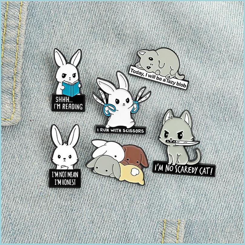 Pins Brooches Rabbits Park Enamel Pins Custom Book Scissors Bunny Cats Brooch Lapel Badge Bag Cartoon Animal Jewelry Gift For Kids F Dhpt6
Pins Brooches Rabbits Park Enamel Pins Custom Book Scissors Bunny Cats Brooch Lapel Badge Bag Cartoon Animal Jewelry Gift For Kids F Dhpt6