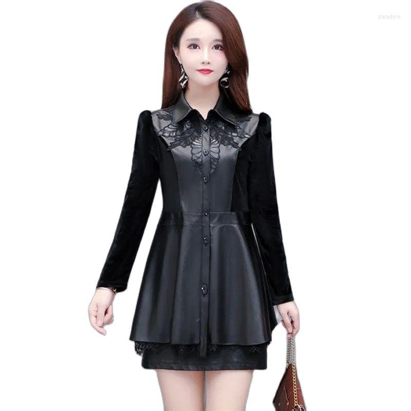 Women' Leather Fashion Thin Women' Coat 2022 Spring Autumn Korean Slim PU Shirt Jacket Female Windbreaker Outerwear 6XL, Black
Women' Leather Fashion Thin Women' Coat 2022 Spring Autumn Korean Slim PU Shirt Jacket Female Windbreaker Outerwear 6XL, Black