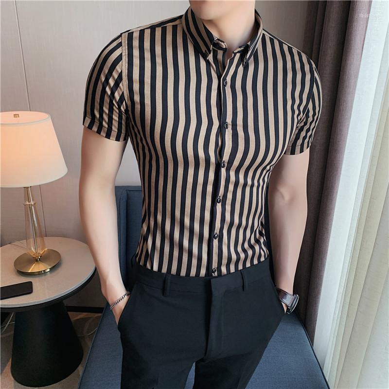 Men's Casual Shirts Luxury Summer Striped For Men Streetwear Short Sleeves Slim Fit England Dress Shirt Fashion Simple Brands Blouses Tops, Black
Men's Casual Shirts Luxury Summer Striped For Men Streetwear Short Sleeves Slim Fit England Dress Shirt Fashion Simple Brands Blouses Tops, Black