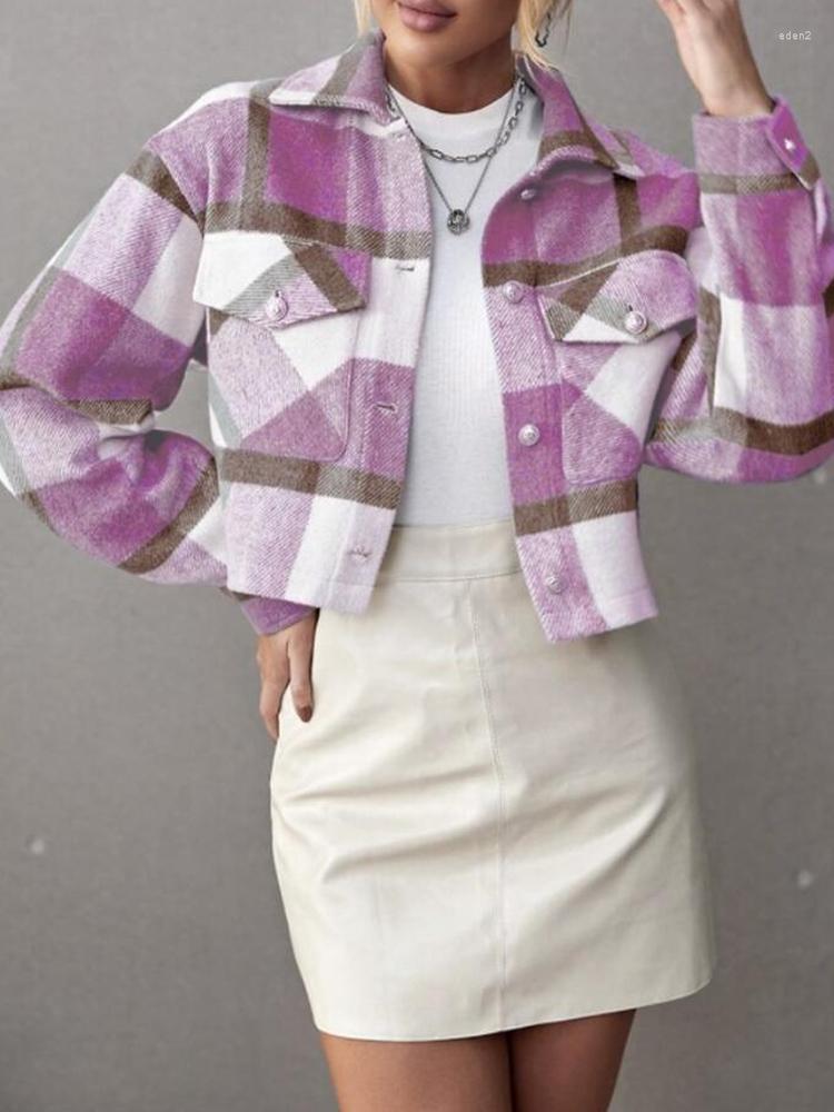 Women' Jackets Vintage Winter Women Coat Lapel Plaid Single-Breasted Woolen Short Autumn Print Drop Shoulder Crop Overcoat
Women' Jackets Vintage Winter Women Coat Lapel Plaid Single-Breasted Woolen Short Autumn Print Drop Shoulder Crop Overcoat