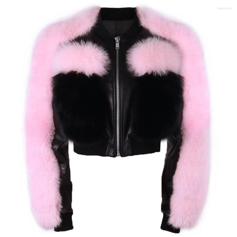 Women' Leather YOLOAgain Baseball Fashion Women Real Fur Sleeve Patchwork Black Jackets Coats Bomber Jacket, Customized color
Women' Leather YOLOAgain Baseball Fashion Women Real Fur Sleeve Patchwork Black Jackets Coats Bomber Jacket, Customized color