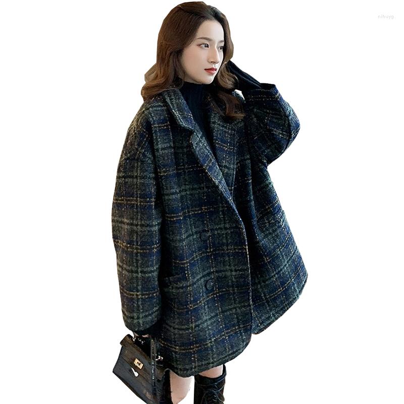 Women' Suits Fashion Plaid Blazer Women Autumn Winter Woolen Coat Loose Double Breasted Crude Outerwear Plus Cotton Suit Jacket 3103, Dark green
Women' Suits Fashion Plaid Blazer Women Autumn Winter Woolen Coat Loose Double Breasted Crude Outerwear Plus Cotton Suit Jacket 3103, Dark green