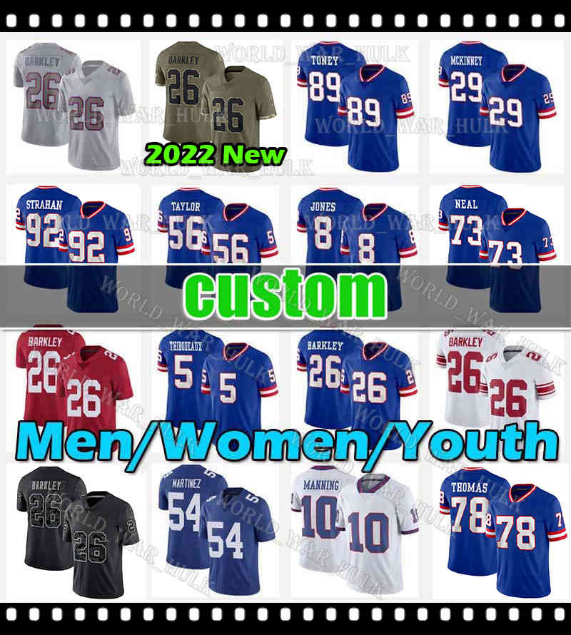 78 Andrew Thomas Jersey Leonard Williams Evan Neal Eli Manning Giants 97 Dexter Lawrence Taylor Kenny Golladay Mark Bavaro Julian Love Jeremy Shockey Azeez Ojulari, Custom women 2022 new (j r)
78 Andrew Thomas Jersey Leonard Williams Evan Neal Eli Manning Giants 97 Dexter Lawrence Taylor Kenny Golladay Mark Bavaro Julian Love Jeremy Shockey Azeez Ojulari, Custom women 2022 new (j r)