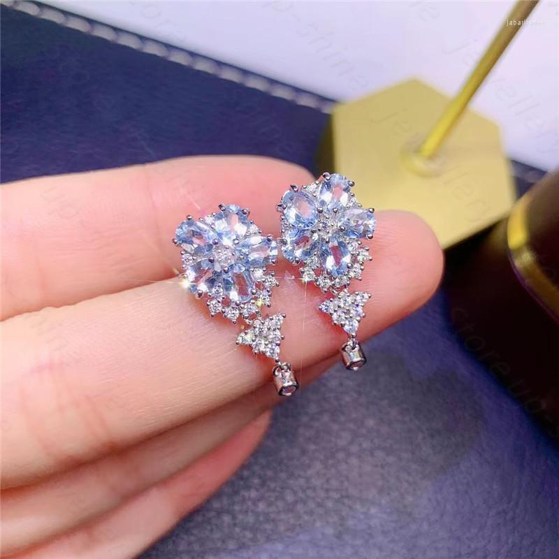 Dangle Earrings 925 Silver Inlaid Natural Aquamarine Simple And Elegant Gem Size 3 4mm
Dangle Earrings 925 Silver Inlaid Natural Aquamarine Simple And Elegant Gem Size 3 4mm