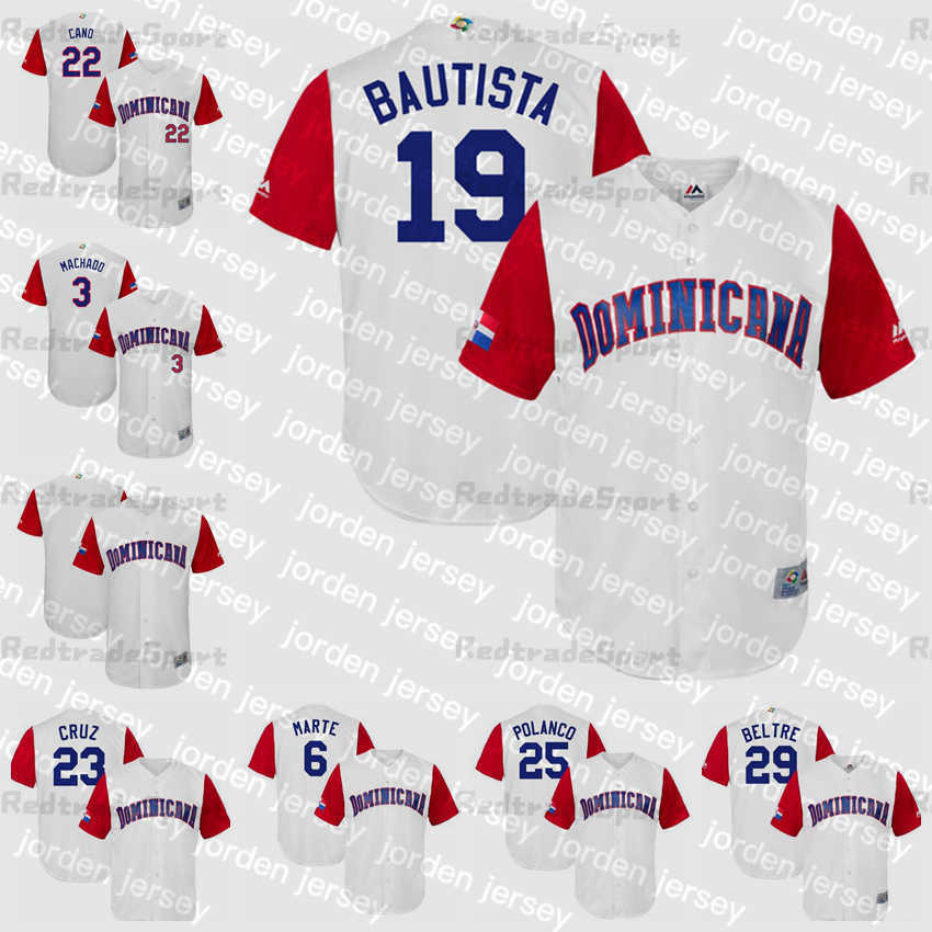 NEW College Baseball Wears 2017 World Baseball Classic Dominican Republic Robinson Cano 3 Manny Machado 19 Jose Bautista 6, White 29
NEW College Baseball Wears 2017 World Baseball Classic Dominican Republic Robinson Cano 3 Manny Machado 19 Jose Bautista 6, White 29