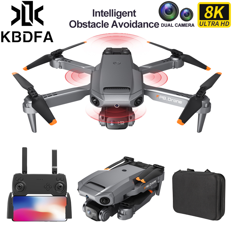 

Intelligent Uav KBDFA P8 Drone 8K With ESC HD Dual Camera 4K 5G Wifi FPV 360 Full Obstacle Avoidance Optical Flow Hover Foldable Quadcopter Toys 221021, Black-singlec-1b