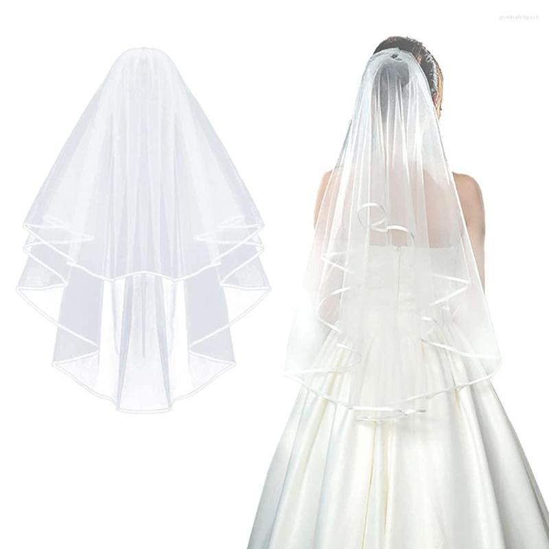 Bridal Veils Veil Wedding Women's White Tulle Short Ribbon Edge With Comb For Brides Bachelorette Hen Party
Bridal Veils Veil Wedding Women's White Tulle Short Ribbon Edge With Comb For Brides Bachelorette Hen Party