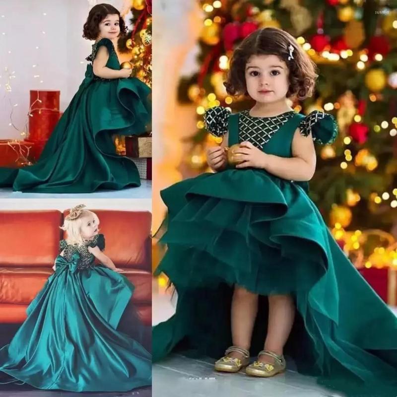 Girl Dresses Emerald Green Satin Flower High Low Tiered Bow Cap Sleeves Litter Kids Brideamaid Dress, White
Girl Dresses Emerald Green Satin Flower High Low Tiered Bow Cap Sleeves Litter Kids Brideamaid Dress, White