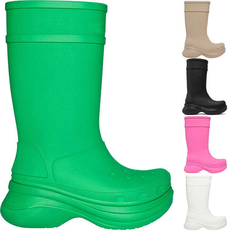 Paris Clog Boots 2.0 High Knee Half Boot For Womens Ladies Fashion Rainboot Triple Black White EVA Rubber Luxury Designer Booties Chunky Over The Platform Shoes 35-42
Paris Clog Boots 2.0 High Knee Half Boot For Womens Ladies Fashion Rainboot Triple Black White EVA Rubber Luxury Designer Booties Chunky Over The Platform Shoes 35-42
