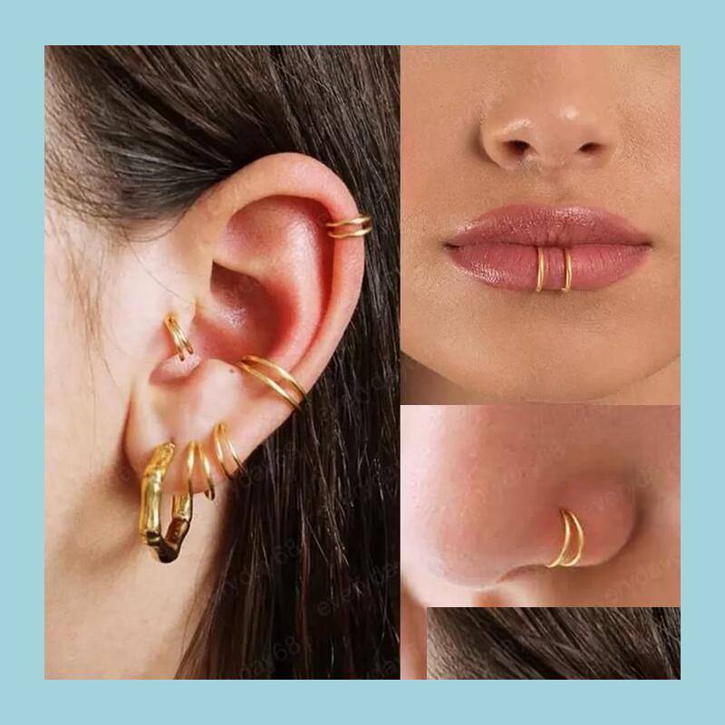 Nose Rings Studs Stainless Steel Double Nose Ring Spiral Septum Piercing Cartilage Hoop Earrings Tragus Helix For Women Nostril Je Dhubi
Nose Rings Studs Stainless Steel Double Nose Ring Spiral Septum Piercing Cartilage Hoop Earrings Tragus Helix For Women Nostril Je Dhubi