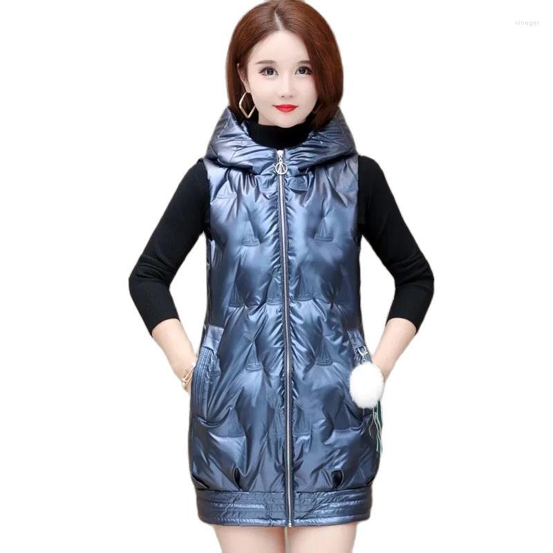 Women's Vests 2022 Autumn Winter Mid-length Vest Women Glossy Down Cotton Sleeveless Waistcoat Jacket Casual Warm Female Parkas Tops, Blue
Women's Vests 2022 Autumn Winter Mid-length Vest Women Glossy Down Cotton Sleeveless Waistcoat Jacket Casual Warm Female Parkas Tops, Blue