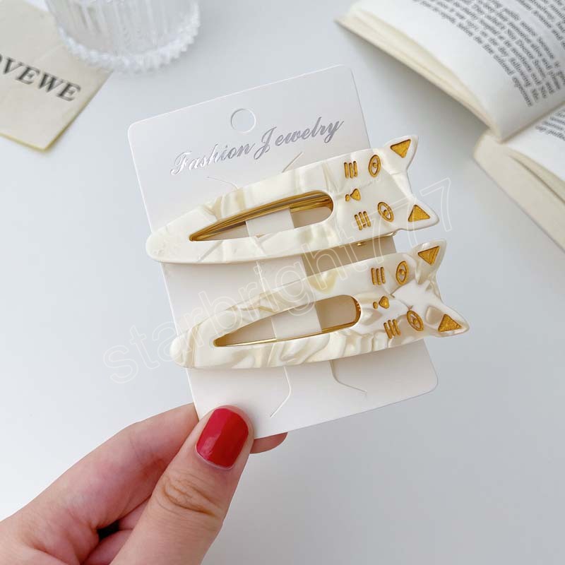 Women Girls Fashion Hair Clips Adult Lovely Acetic Acid Hairpins Cute Cartoon Cat Ornamentr Female Hair Accessories