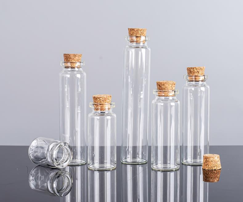 Packaging Bottles 6ML 22X35X12.5MM Small Mini Clear Glass bottles Jars with Cork Stoppers/ Message Weddings Wish Jewelry Party Favors SN4995