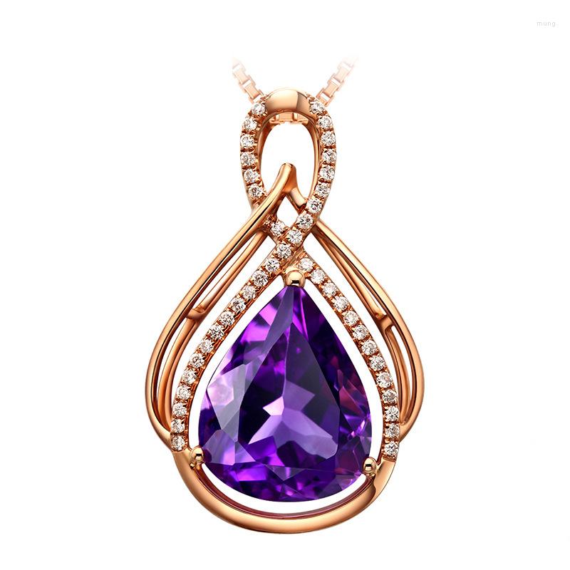 Pendant Necklaces Simulated Amethyst Sapphires Gemstone Charm Rose Gold Plated Silver 45CM Water Drop Crystal Wedding Jewelry
Pendant Necklaces Simulated Amethyst Sapphires Gemstone Charm Rose Gold Plated Silver 45CM Water Drop Crystal Wedding Jewelry