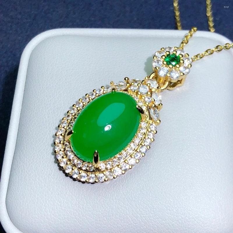 Pendant Necklaces 95 Bright Gold Inlaid With Natural Agate Chrysoprase Egg-shaped Necklace For Men And Women Fashion
Pendant Necklaces 95 Bright Gold Inlaid With Natural Agate Chrysoprase Egg-shaped Necklace For Men And Women Fashion