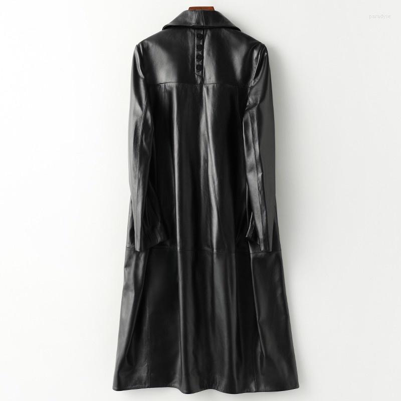 Women's Leather Women 2022 Long Genuine Jacket Single Breasted Sheepskin Trench Coat Spring Autumn Outwear Windbreaker, Black
Women's Leather Women 2022 Long Genuine Jacket Single Breasted Sheepskin Trench Coat Spring Autumn Outwear Windbreaker, Black