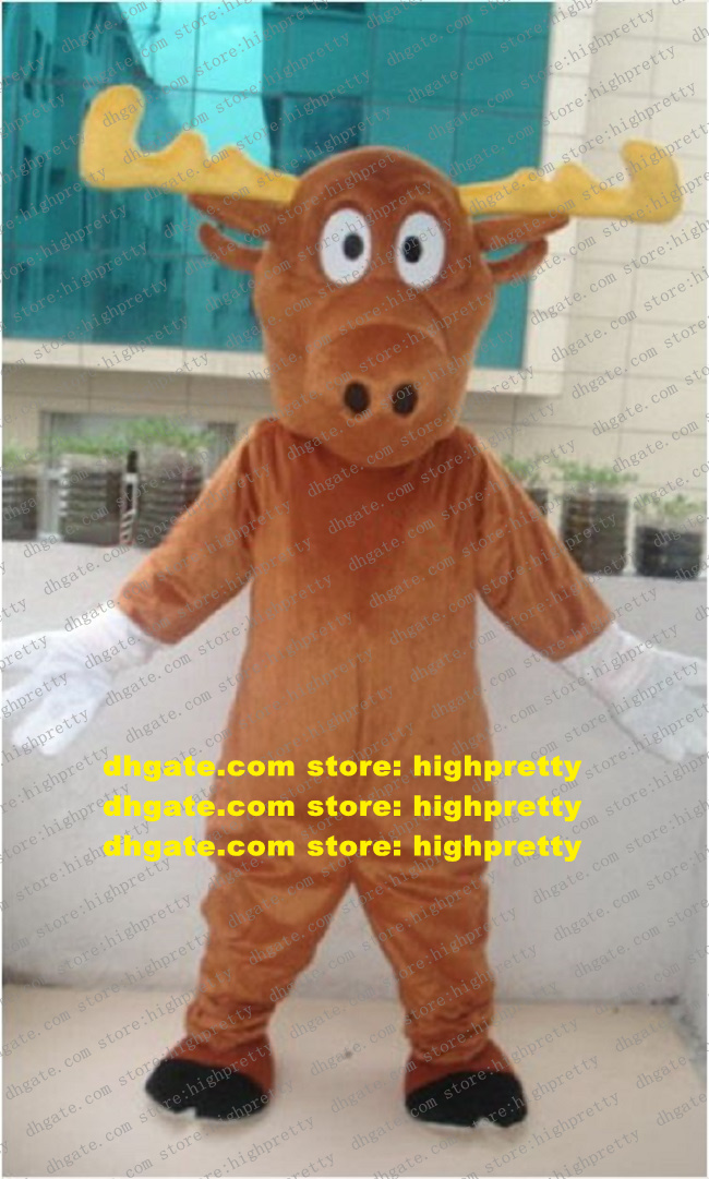 Cute Brown Moose Alces Elk Mascot Costume Mascotte Reindeer Caribou Deer Adult With Long Yellow Horns Big Eyes No.1074, As in photos
Cute Brown Moose Alces Elk Mascot Costume Mascotte Reindeer Caribou Deer Adult With Long Yellow Horns Big Eyes No.1074, As in photos