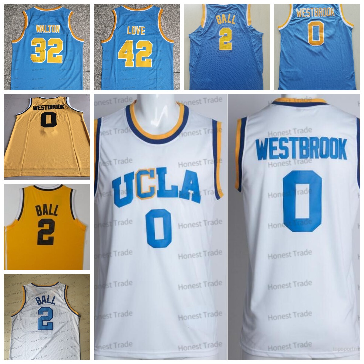42 Kevin Love Basketball Jersey 32 Bill Blue 0 Russell Walton Westbrook 2 Lonzo Ball NCAA UCLA Bruins College High School Blue White Mens Jerseys Stitched, Men jersey
42 Kevin Love Basketball Jersey 32 Bill Blue 0 Russell Walton Westbrook 2 Lonzo Ball NCAA UCLA Bruins College High School Blue White Mens Jerseys Stitched, Men jersey