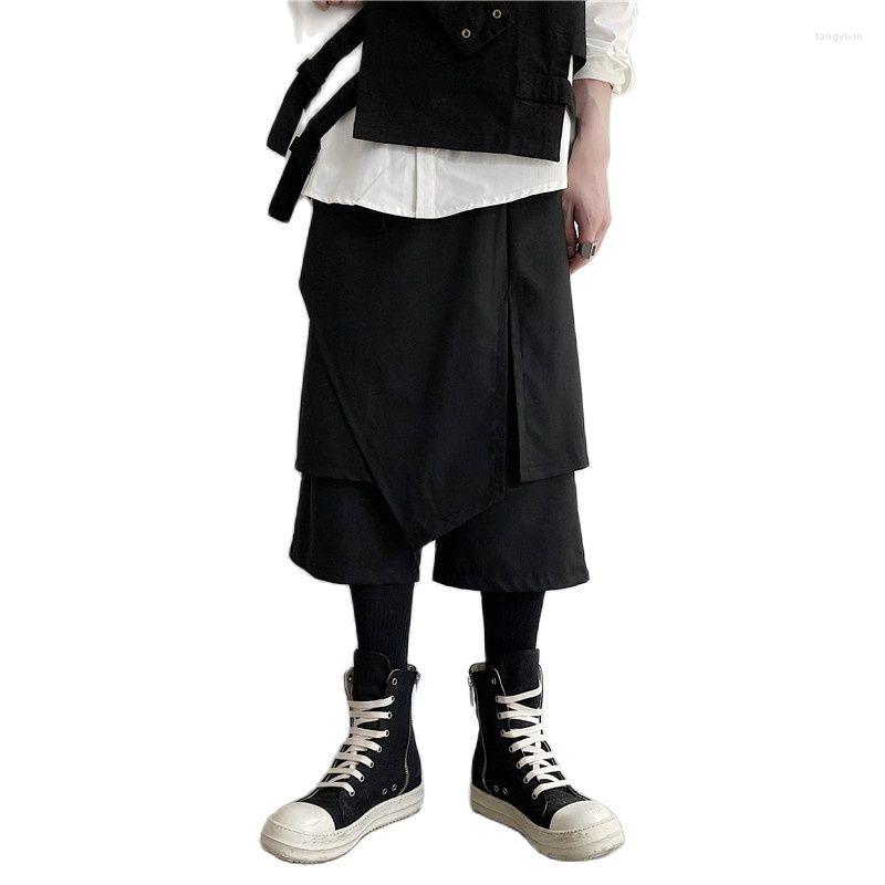 Men's Pants Irregular Fake Two Piece Hip Hop Mens Punk Vintage Wide Leg Japanese Street Style Joggers Culottes, Black
Men's Pants Irregular Fake Two Piece Hip Hop Mens Punk Vintage Wide Leg Japanese Street Style Joggers Culottes, Black