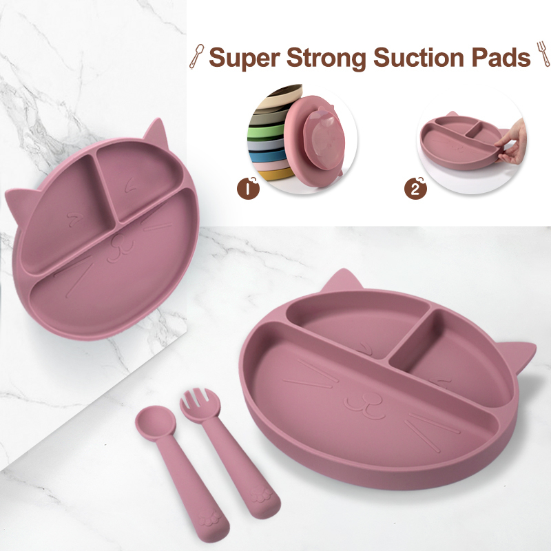 Cups Dishes Utensils TYRY.HU Baby Soft Silicone Sucker Bowl Plate Cup Bibs Spoon Fork Sets Non-slip Tableware Children's Feeding BPA Free 221020