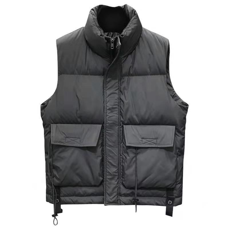 2022 fall white duck down vest men's casual loose work trend Korean version of simple down jacket sleeveless shoulders, Black
2022 fall white duck down vest men's casual loose work trend Korean version of simple down jacket sleeveless shoulders, Black