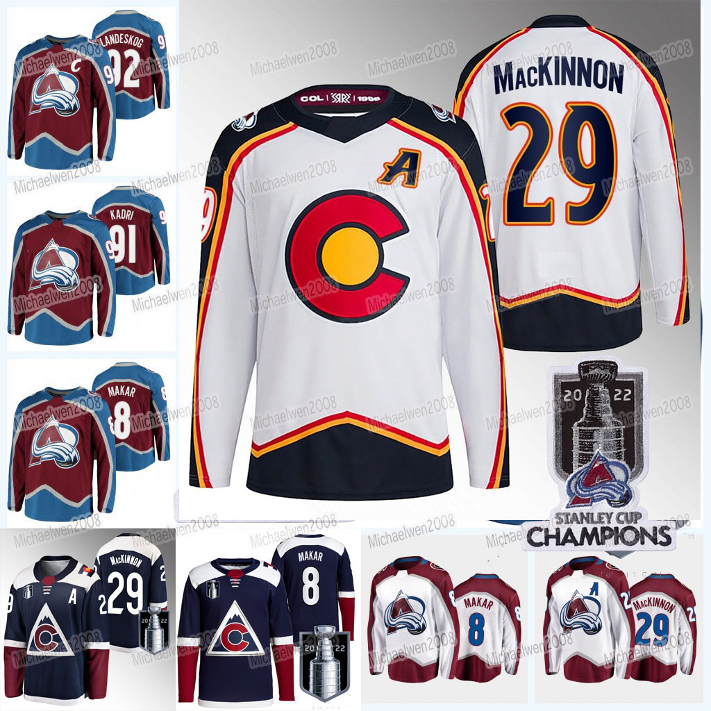 Avalanche Cale Makar 2022-23 Reverse Retro Jersey Colorado Nathan MacKinnon Gabriel Landeskog Bowen Byram Valeri Nichushkin Artturi Lehkonen Mikko Rantanen, Red(with champions patch)
Avalanche Cale Makar 2022-23 Reverse Retro Jersey Colorado Nathan MacKinnon Gabriel Landeskog Bowen Byram Valeri Nichushkin Artturi Lehkonen Mikko Rantanen, Red(with champions patch)