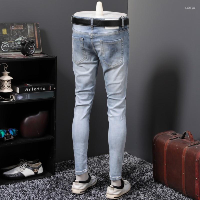 Men's Jeans Summer Spring High Quality Mens Full Length Embroidery Ripped Denim Pants Slim Fit Stretch Fashion Casual Streetwear Homme, Light blue
Men's Jeans Summer Spring High Quality Mens Full Length Embroidery Ripped Denim Pants Slim Fit Stretch Fashion Casual Streetwear Homme, Light blue