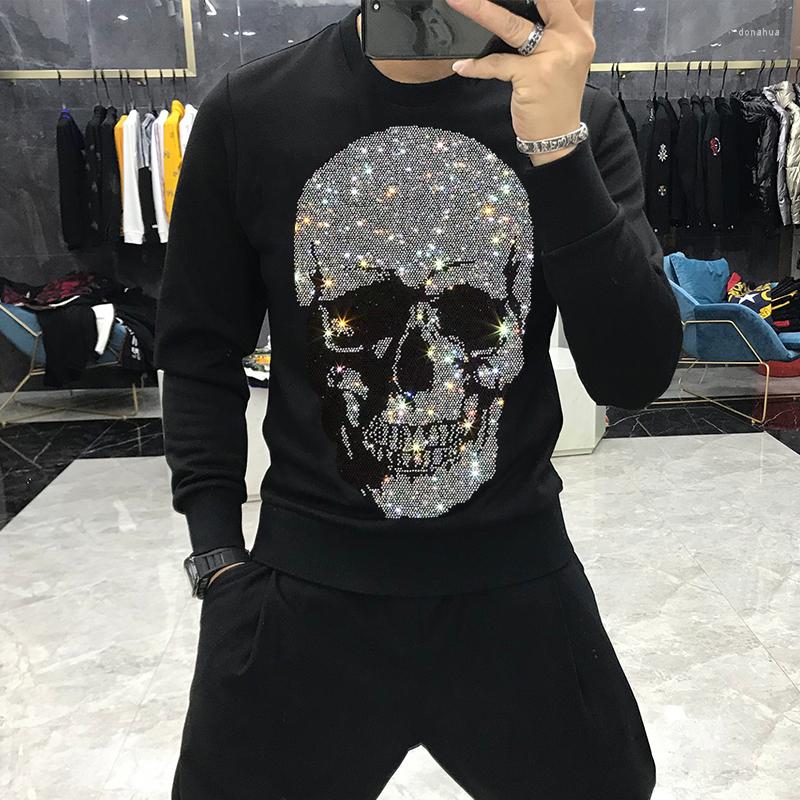 

Men's Hoodies Product Drilling Skull Style Men's Top Quality Designer Long Sleeve Quick Send Sweatshirts Heavy Craft, As shown asian size