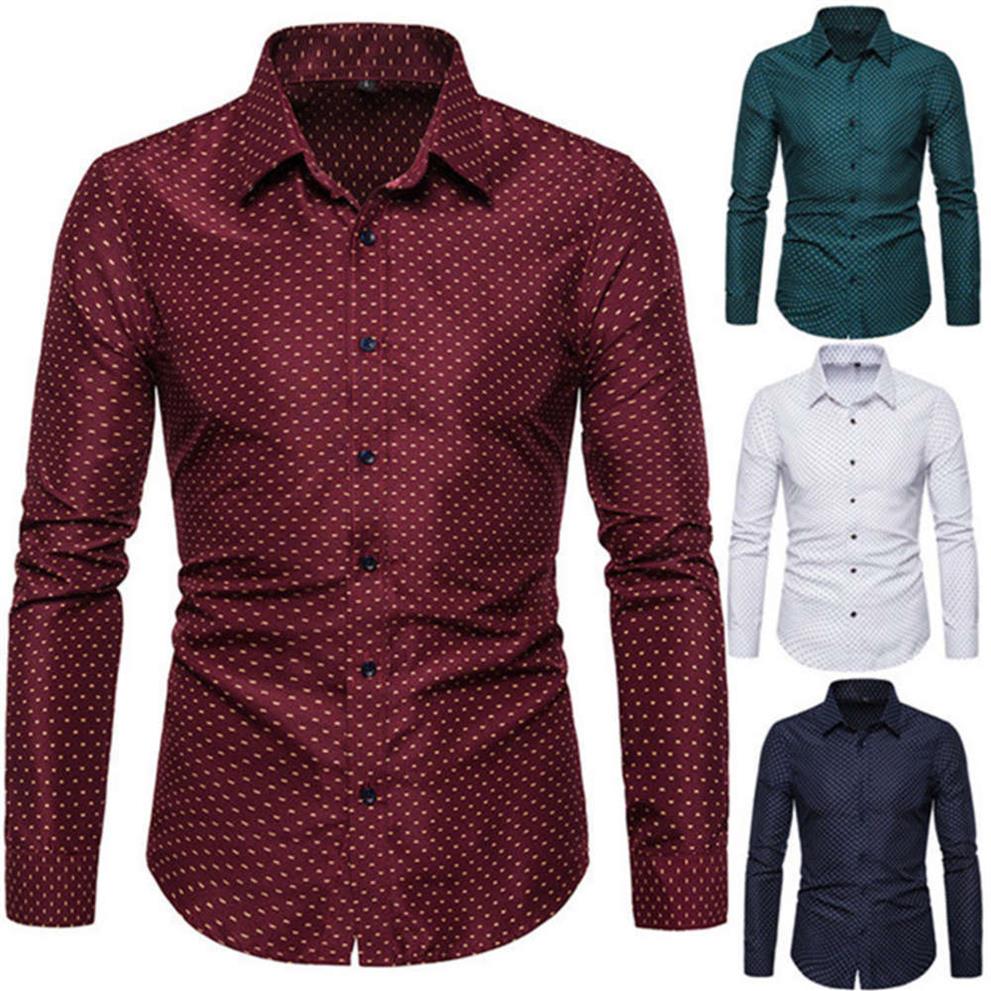 Mens Designer Polka Dot Dress Shirts Long Sleeve Slim Cotton Blend Tops Fashion Spring Autumn Lapel Neck Homme Tees2295, White
Mens Designer Polka Dot Dress Shirts Long Sleeve Slim Cotton Blend Tops Fashion Spring Autumn Lapel Neck Homme Tees2295, White