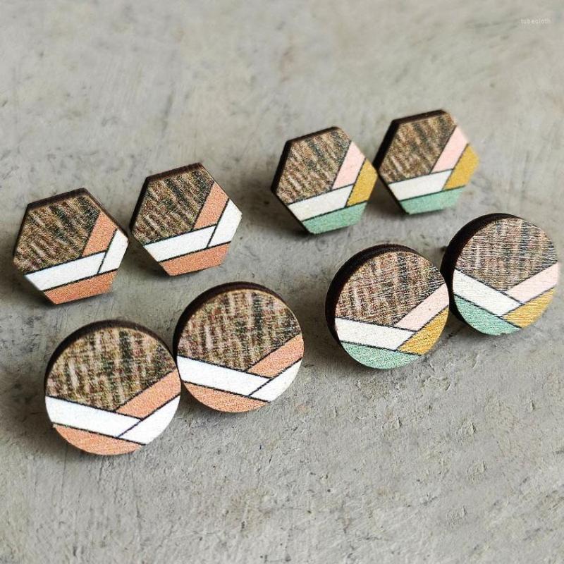 Stud Earrings Geometric Stripe Pattern Hexagon Wood For Women Fashion Wooden Round Gifts Her
Stud Earrings Geometric Stripe Pattern Hexagon Wood For Women Fashion Wooden Round Gifts Her
