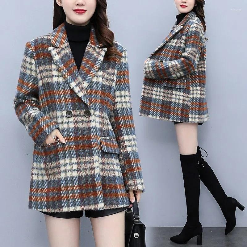 Women' Wool Loose Size Jacket Womens Fashion Plaid Blazer Autumn Winter Woolen Coat Women Casual Thicken Female Coats Abrigos Mujer, No plus cotton
Women' Wool Loose Size Jacket Womens Fashion Plaid Blazer Autumn Winter Woolen Coat Women Casual Thicken Female Coats Abrigos Mujer, No plus cotton