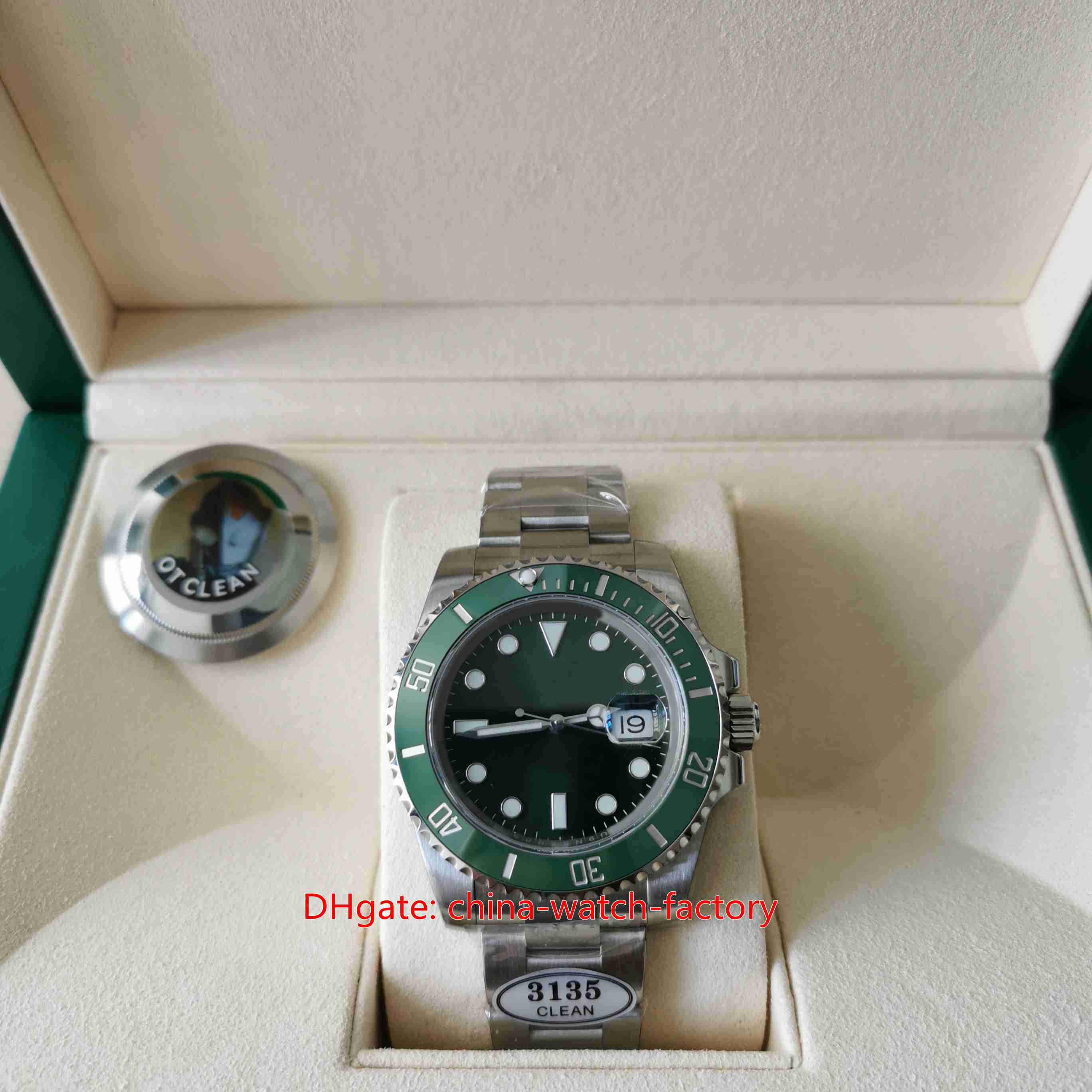CLEAN Factory Mens Watch CF Perfect Version 40mm 116610 116610LV-97200 Green Ceramic 904L Steel Watches CAL.3135 Movement Mechanical Automatic Men's Wristwatches, No box papers
CLEAN Factory Mens Watch CF Perfect Version 40mm 116610 116610LV-97200 Green Ceramic 904L Steel Watches CAL.3135 Movement Mechanical Automatic Men's Wristwatches, No box papers