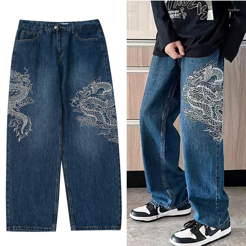 Men' Jeans Harajuku Vintage Blue Embroidered Dragon Loose Men' Y2K Streetwear Goth Punk Oversized Pattern Pants Wide Leg Bermuda
Men' Jeans Harajuku Vintage Blue Embroidered Dragon Loose Men' Y2K Streetwear Goth Punk Oversized Pattern Pants Wide Leg Bermuda