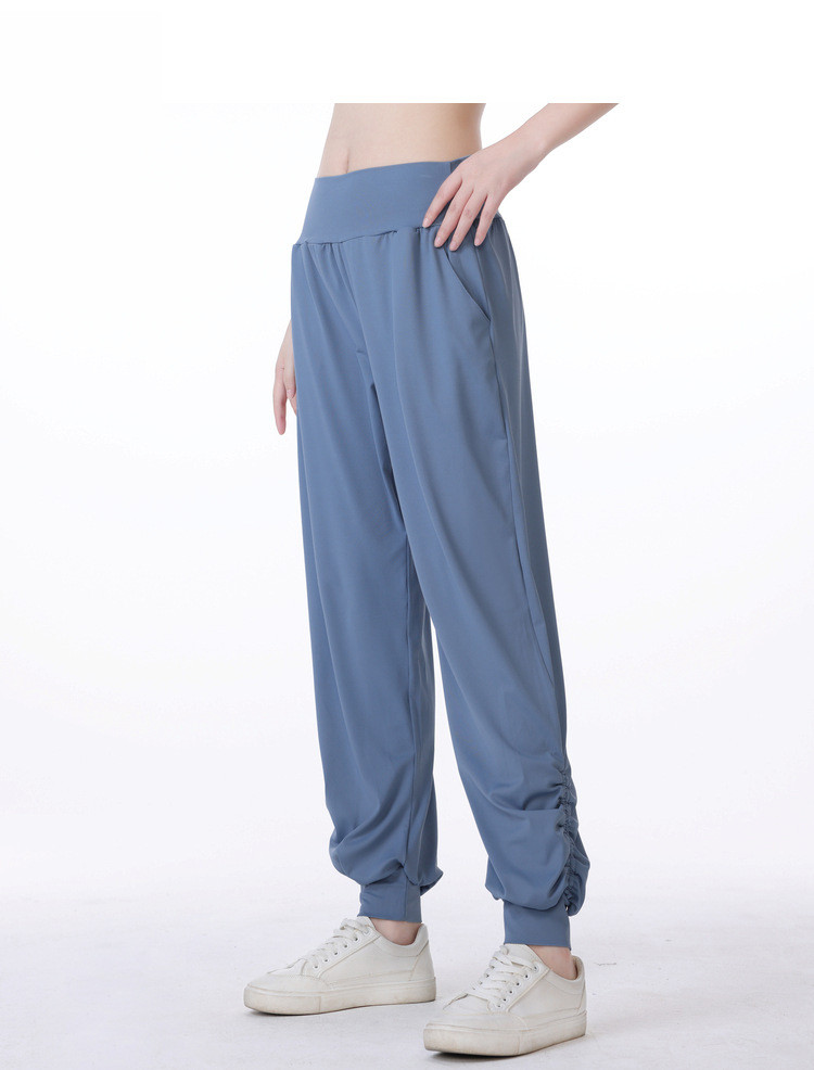 LM Women Jogging Yoga Loose Pocket Joggers Soft High Waist Hip Lift Elastic Casual Pants Drawstring Legs Sweatpants