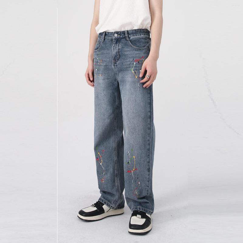 Men' Jeans 2022 Men' And Women' Four Seasons Mid-Waist Straight-Leg Ground White Paint Design Casual Pants, Blue
Men' Jeans 2022 Men' And Women' Four Seasons Mid-Waist Straight-Leg Ground White Paint Design Casual Pants, Blue