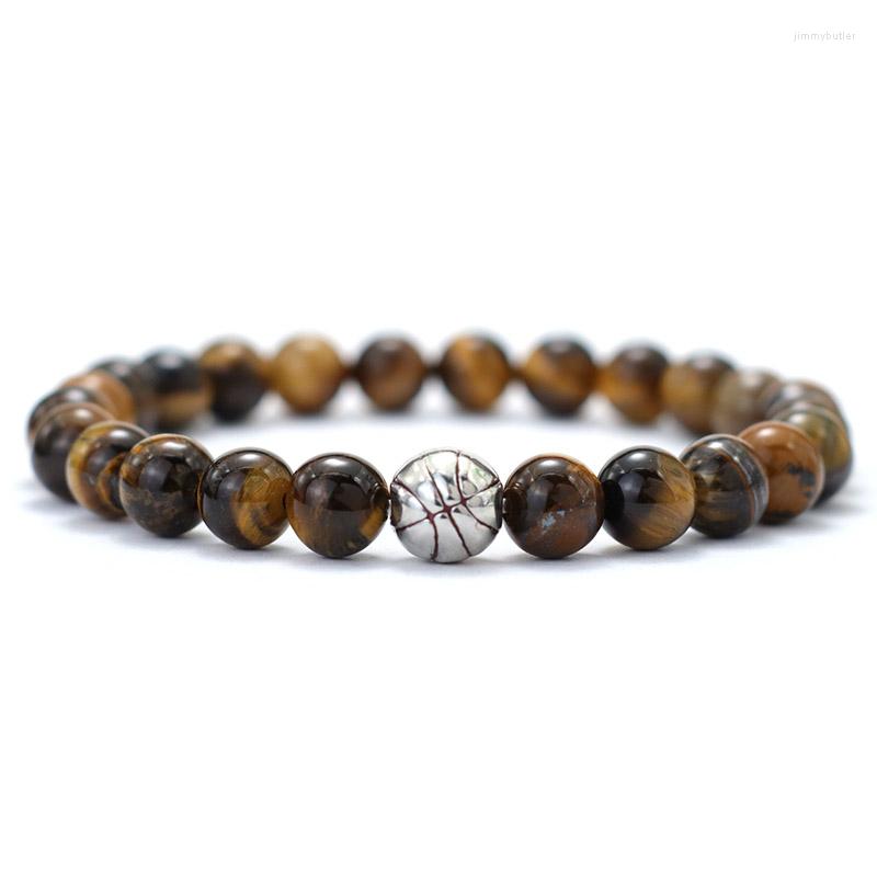 Strand Minimalist 8mm Handmade Natural Stone Beads Bracelet Gold Silver Color Basketball Braslet For Men Sport Homme
Strand Minimalist 8mm Handmade Natural Stone Beads Bracelet Gold Silver Color Basketball Braslet For Men Sport Homme