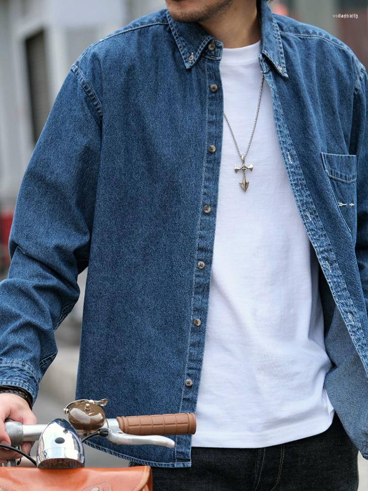 Men's Casual Shirts Men's Autumn American Retro Long Sleeve Lapel Heavyweight Denim Cargo Shirt Men's Fashion Cotton Washed Blouses, Light blue
Men's Casual Shirts Men's Autumn American Retro Long Sleeve Lapel Heavyweight Denim Cargo Shirt Men's Fashion Cotton Washed Blouses, Light blue