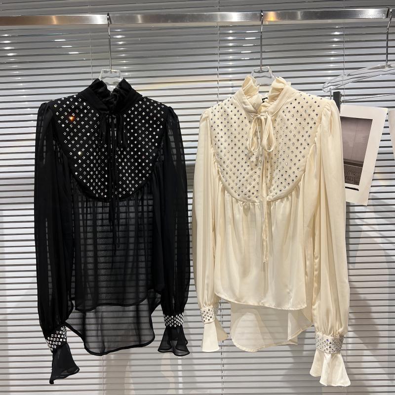 Women' Blouses Women' HIGH STREET Fashion 2022 Designer Shirt Women' Bow Collar Diamonds Beaded Blouse Top, Black
Women' Blouses Women' HIGH STREET Fashion 2022 Designer Shirt Women' Bow Collar Diamonds Beaded Blouse Top, Black