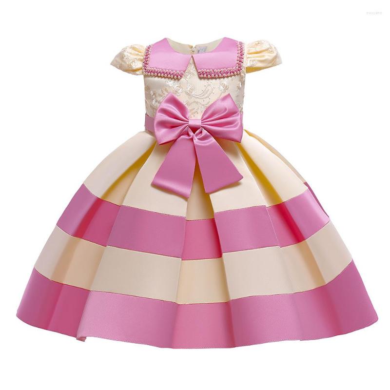 Girl Dresses Dress Birthday Party Wedding Ball Gown Cap Sleeve Stripes Princess Kids Pearls Satin Prom Clothing Girls Bow, L5282-pink
Girl Dresses Dress Birthday Party Wedding Ball Gown Cap Sleeve Stripes Princess Kids Pearls Satin Prom Clothing Girls Bow, L5282-pink