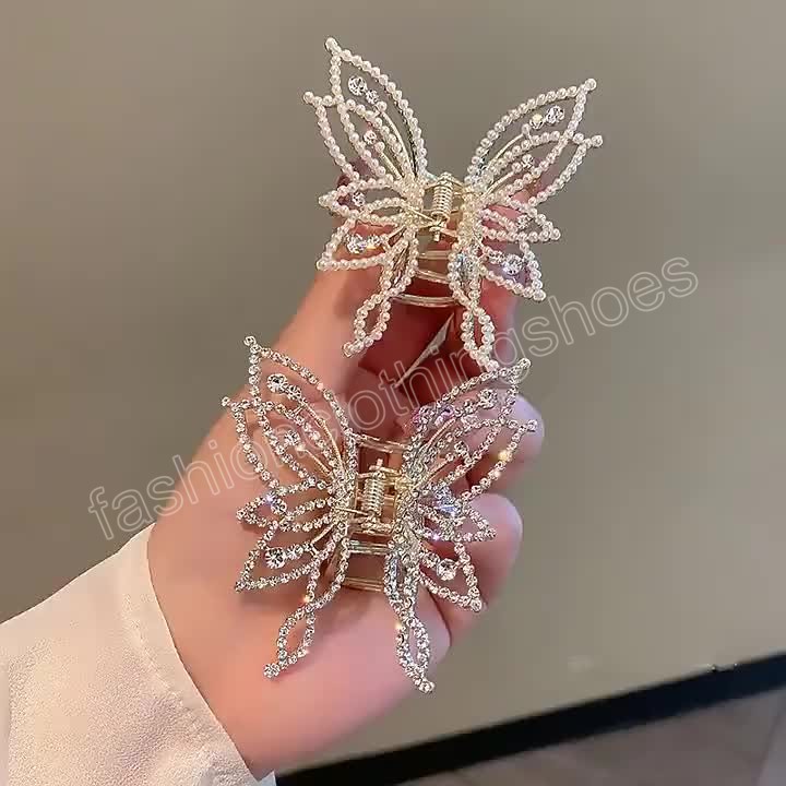 Fashion Butterfly Hairpin Women Metal Hair Grip Elegant Pearl Crystal Ponytail Claw Clip For Girl Hair Jewelry Accessories, Mixed color
Fashion Butterfly Hairpin Women Metal Hair Grip Elegant Pearl Crystal Ponytail Claw Clip For Girl Hair Jewelry Accessories, Mixed color