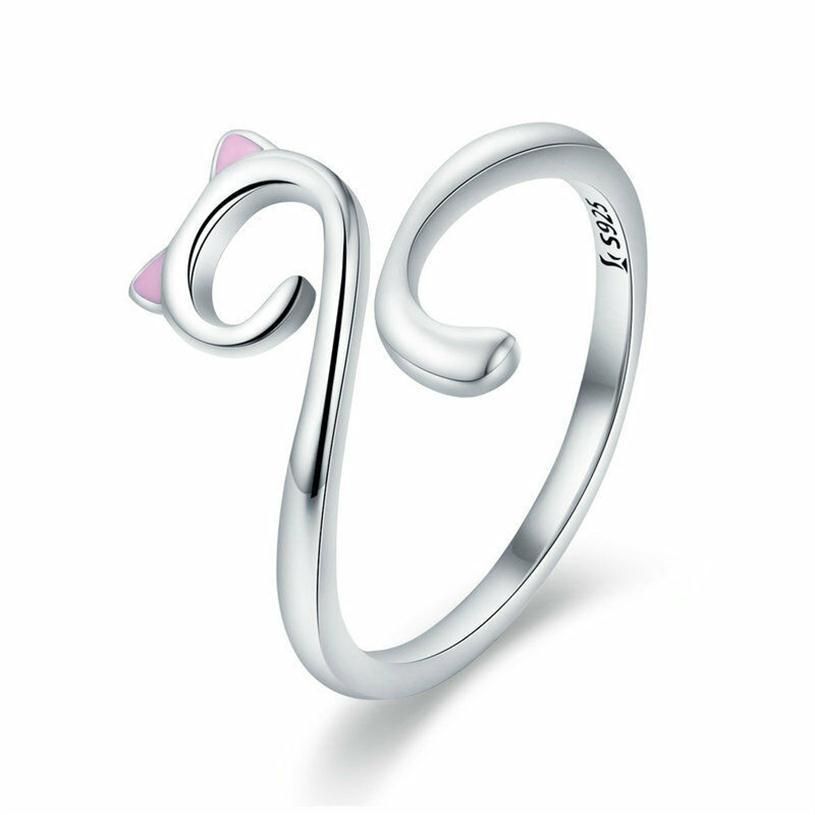 Fashion Cute 925 Sterling Silver Cat Shaped Kitten Pet Adjustable Band Wrap Finger Ring For Girls Christmas Gifts321s
Fashion Cute 925 Sterling Silver Cat Shaped Kitten Pet Adjustable Band Wrap Finger Ring For Girls Christmas Gifts321s